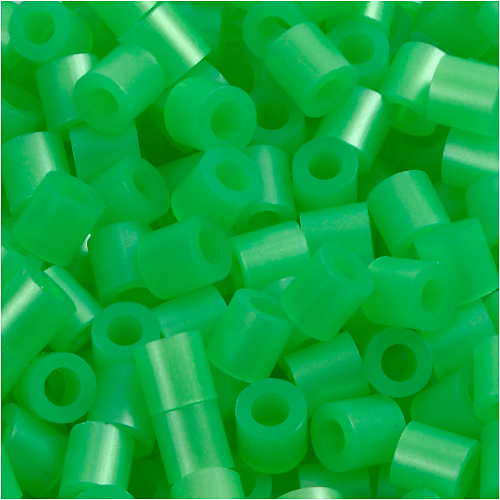 Perline termoadesive Nabbi, misura 5x5 mm, misura buco 2,5 mm, medie, madreperla verde (32240), 1100 pezzi 1 scatola