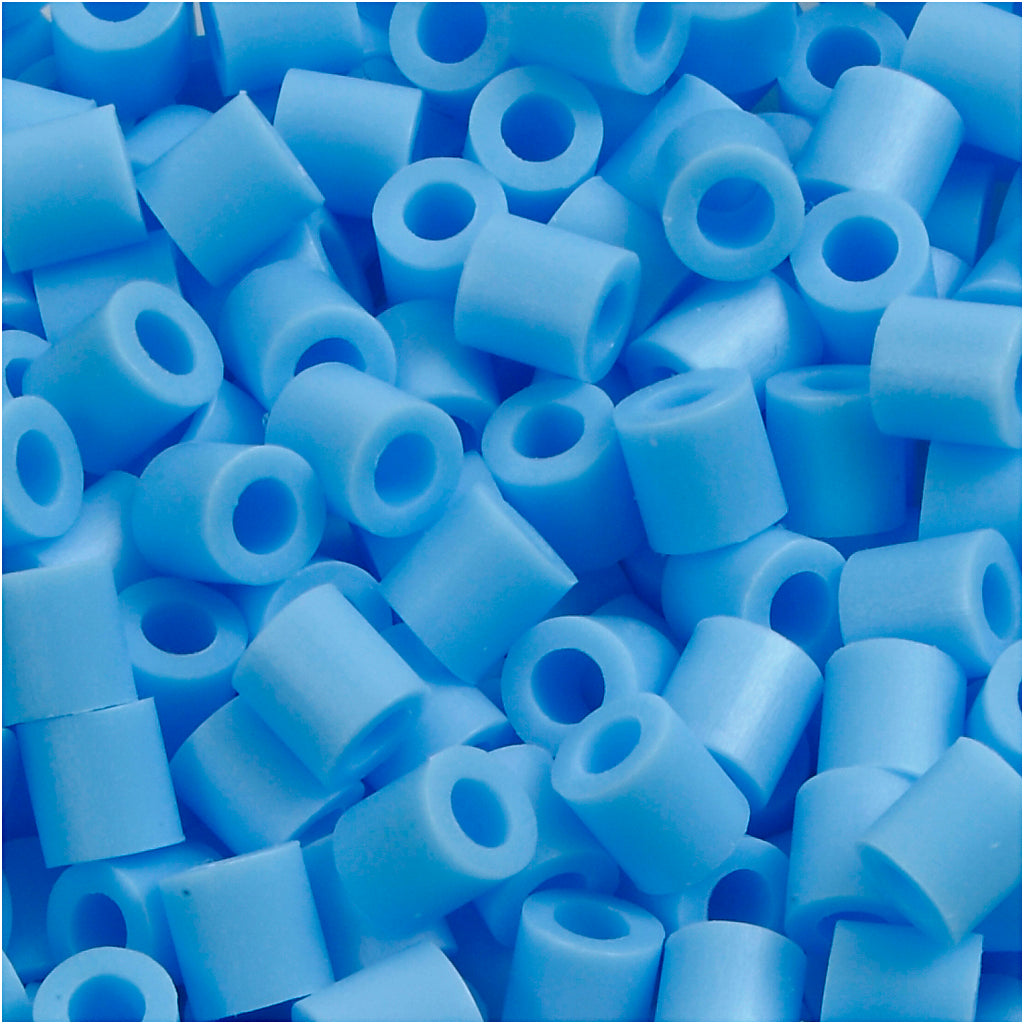 Perline termoadesive Nabbi, misura 5x5 mm, misura buco 2,5 mm, media, blu pastello (32224), 6000 pezzi 1 scatola