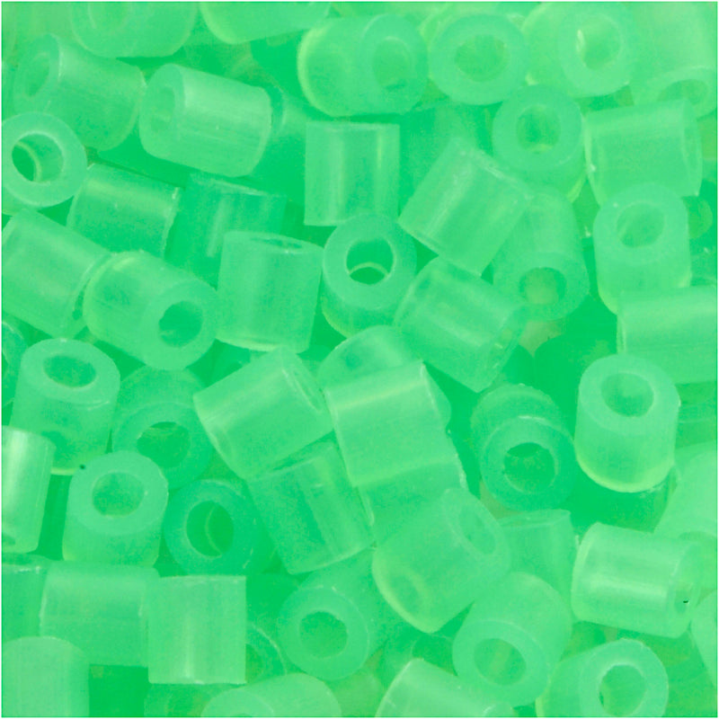Perline termoadesive Nabbi, misura 5x5 mm, misura buco 2,5 mm, media, verde neon (32237), 6000 pezzi 1 scatola