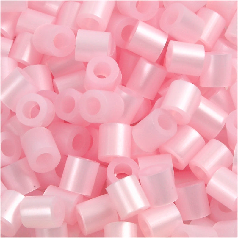 Perline termoadesive Nabbi, misura 5x5 mm, misura buco 2,5 mm, media, madreperla rosa (32259), 1100 pezzi 1 scatola