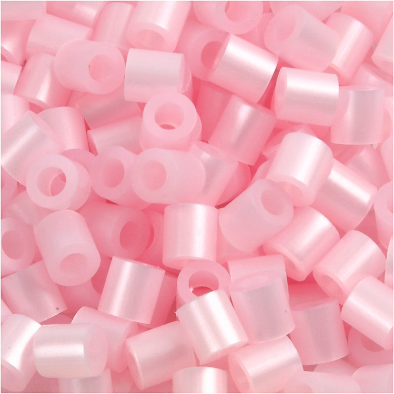 Perline termoadesive Nabbi, misura 5x5 mm, misura buco 2,5 mm, media, madreperla rosa (32259), 6000 pezzi 1 scatola