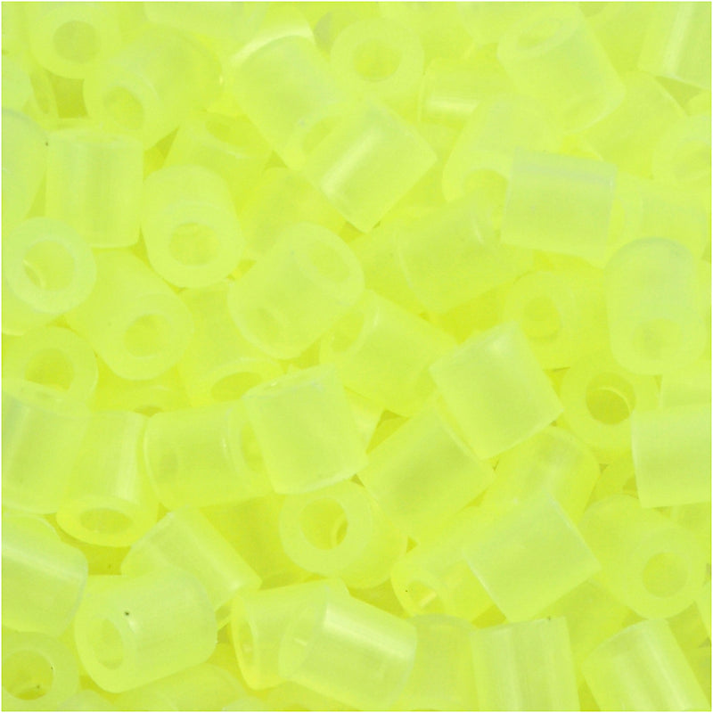 Perline termoadesive Nabbi, misura 5x5 mm, misura buco 2,5 mm, media, giallo neon (32223), 1100 pezzi 1 scatola