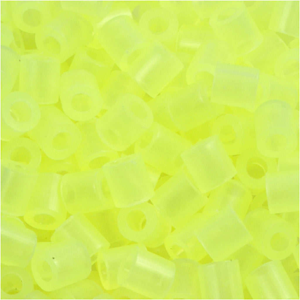 Perline termoadesive Nabbi, misura 5x5 mm, misura buco 2,5 mm, media, giallo neon (32223), 6000 pezzi 1 scatola