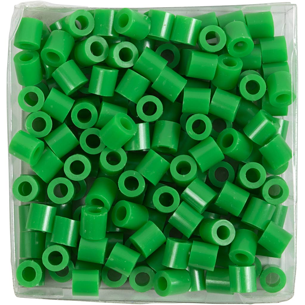 Perline termoadesive Nabbi, misura 5x5 mm, misura buco 2,5 mm, media, verde (32230), 1100 pezzi 1 scatola