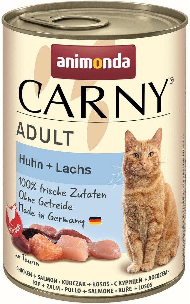 Animonda carny adult - cibo umido per gatti - pollo salmone - senza cereali - 1 x 400 g