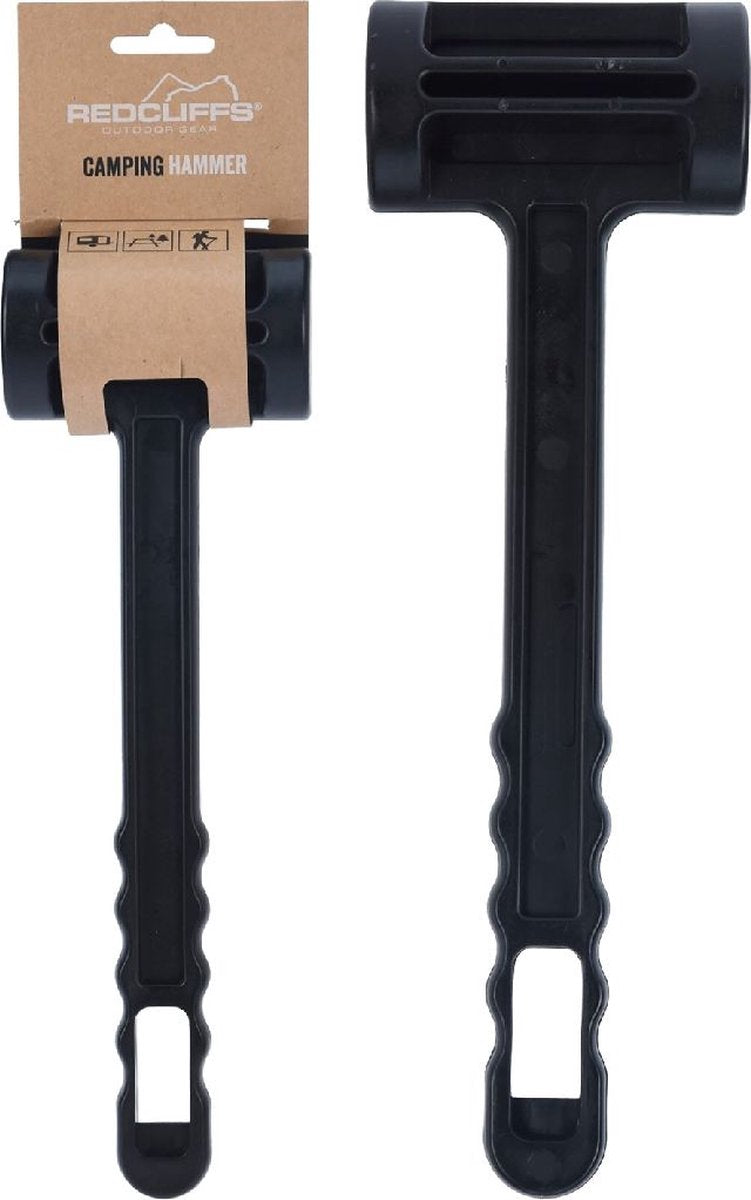 Martillo de camping de plástico Redcliffs - negro - 30 cm - martillar en clavijas - camping