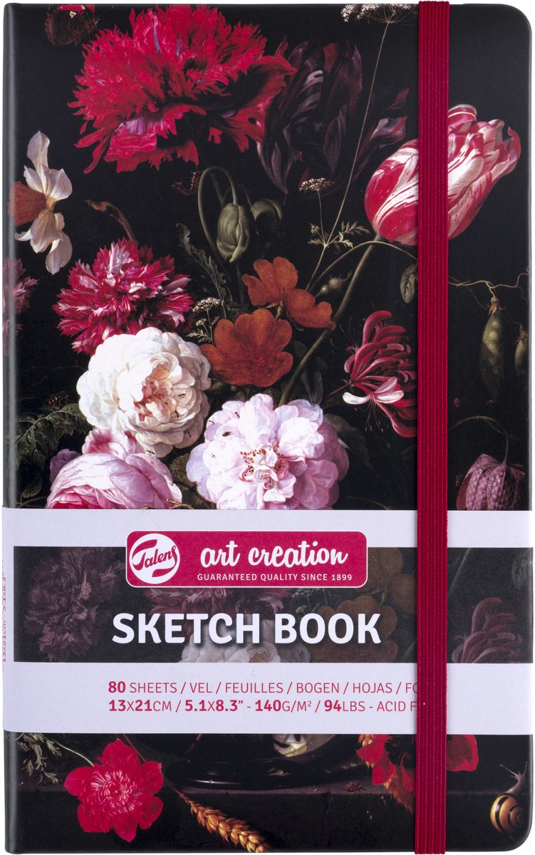 Talens art creation schetsboek stilleven met bloemen in een glazen vaas | 13 x 21 cm, 140 g, 80 vellen