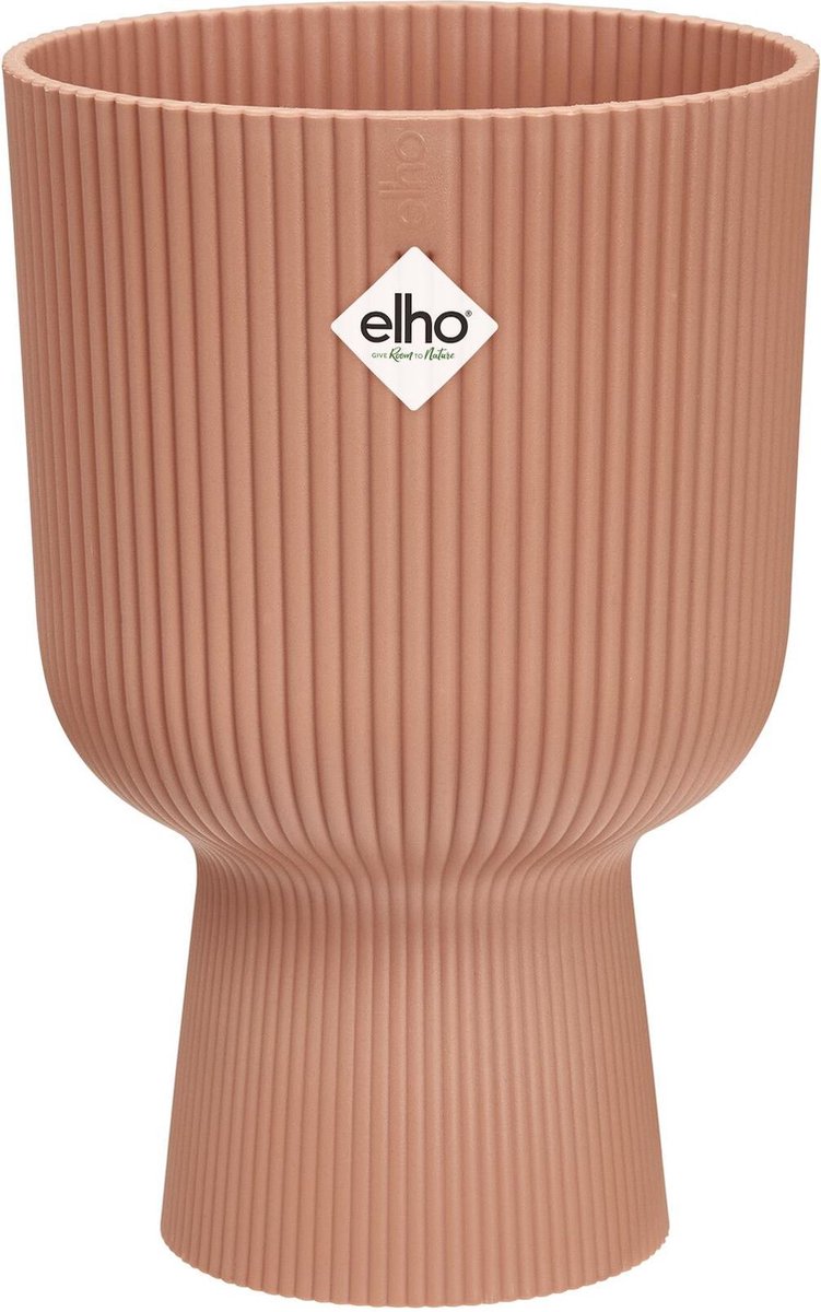 Elho vibes fold coupe 14 - macetero de interior - plástico 100% reciclado - ø 13,9 x h 21,0 cm - rosa delicado