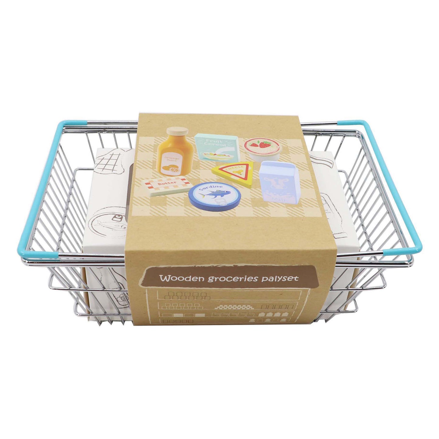 Juego de comestibles de madera.
