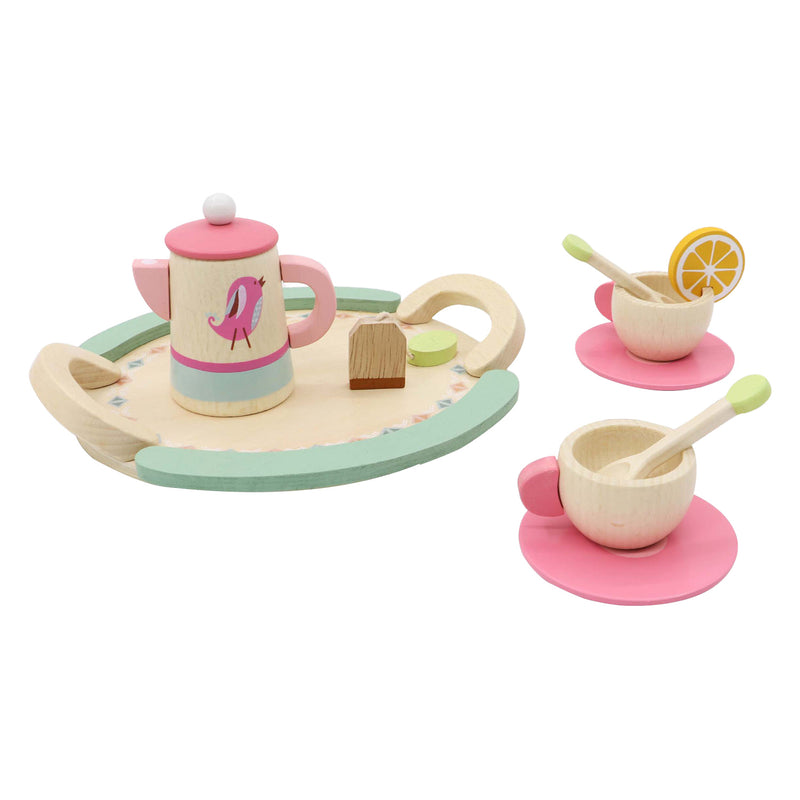 Set da gioco per il tè in legno, 10 pezzi.