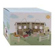Wooden Horse Stable Playing set portatile, 13dlg. - afbeelding 2