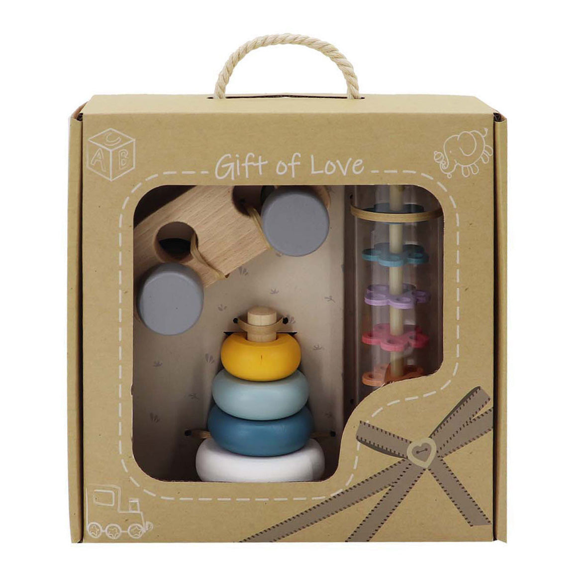Juego de juguetes de madera para bebés, juego de 3