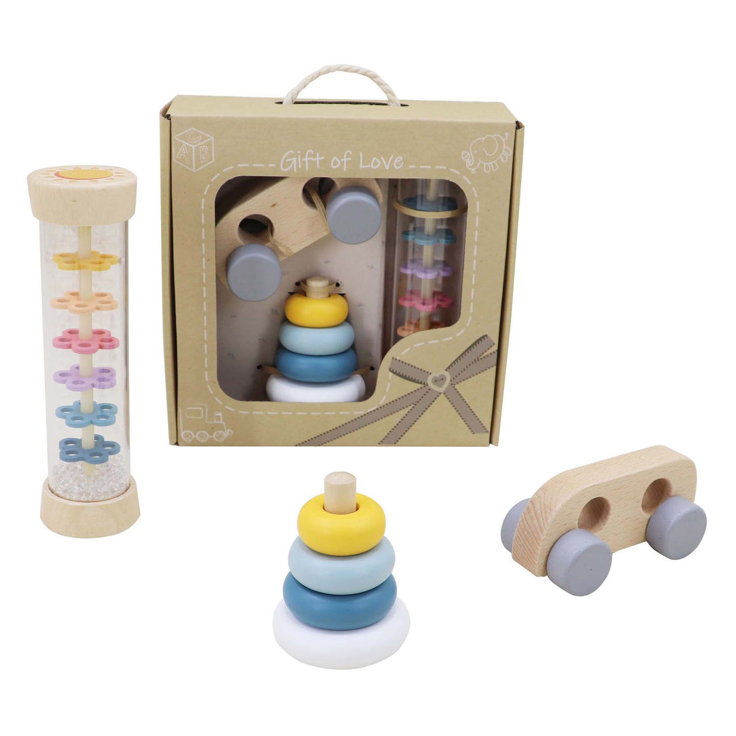 Juego de juguetes de madera para bebés, juego de 3