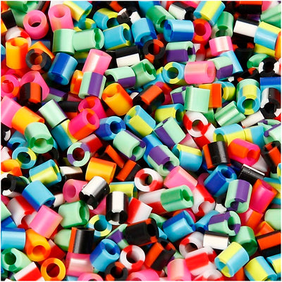 Perline termoadesive Nabbi, misura 5x5 mm, misura buco 2,5 mm, medie, a righe, 10000 div 1 scatola