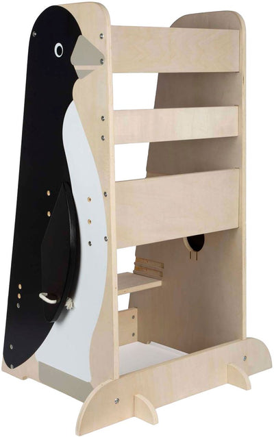 Penguin selvaggio Torre di apprendimento in legno di piccoli piedi, 92 cm