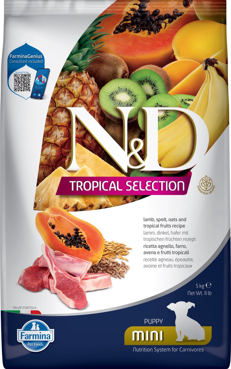 Farmina n d tropical alimento para cachorros cordero raza pequeña 5 kg