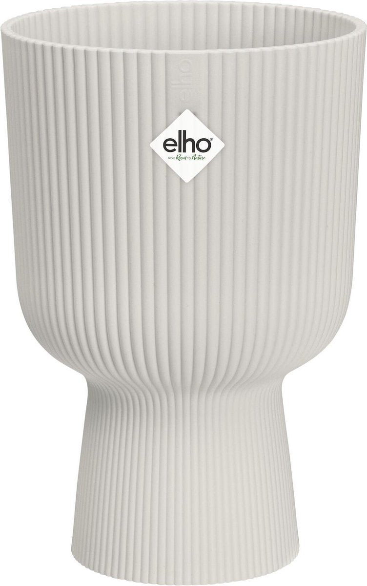 Elho vibes fold coupe 14 - macetero de interior - plástico 100% reciclado - ø 13,9 x h 21,0 cm - blanco seda