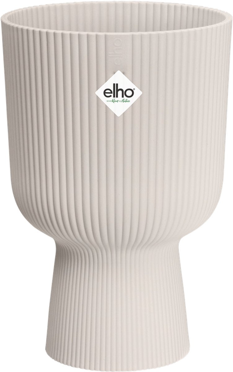 Elho vibes fold coupe 14 - macetero de interior - plástico 100% reciclado - ø 13,9 x h 21,0 cm - lino blanco