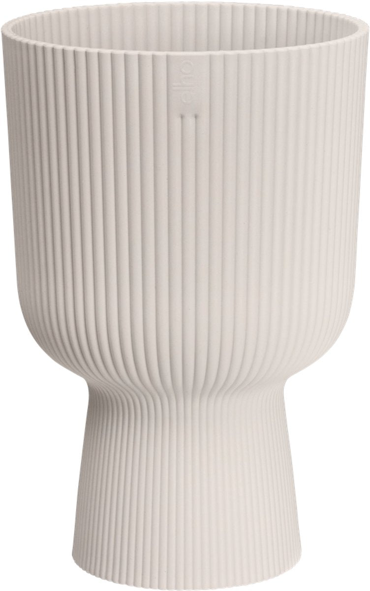 Elho vibes fold coupe 14 - macetero de interior - plástico 100% reciclado - ø 13,9 x h 21,0 cm - lino blanco