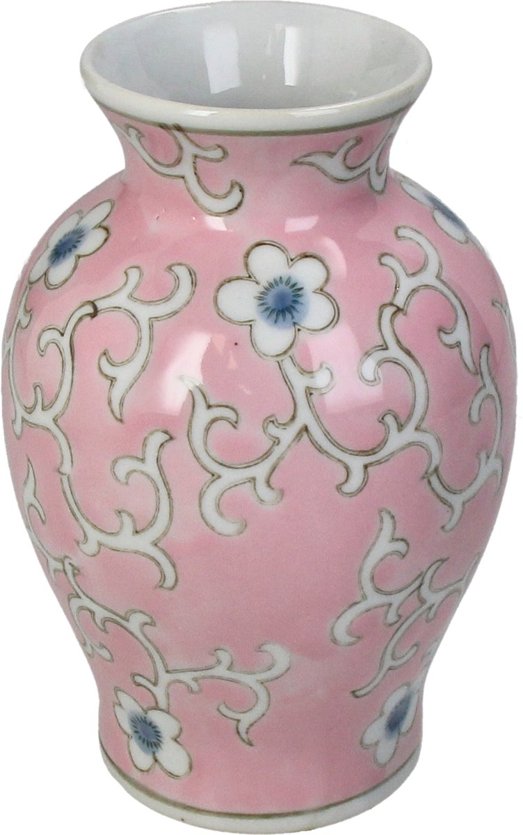 Jarrón colección hd porcelana rosa 10,5x10,5x16cm