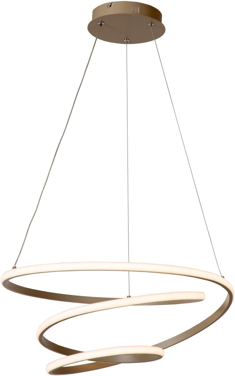 Lucide espiral - hanglamp - led dimbaar - cct - 1x40w 2700k 4000k - taupe | essential