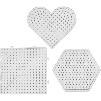 Piastra base Creativ Company, cuori, esagoni, quadrati, misura 15x15-17,5x17,5 cm, jumbo, trasparente, 6 pezzi 1 scatola