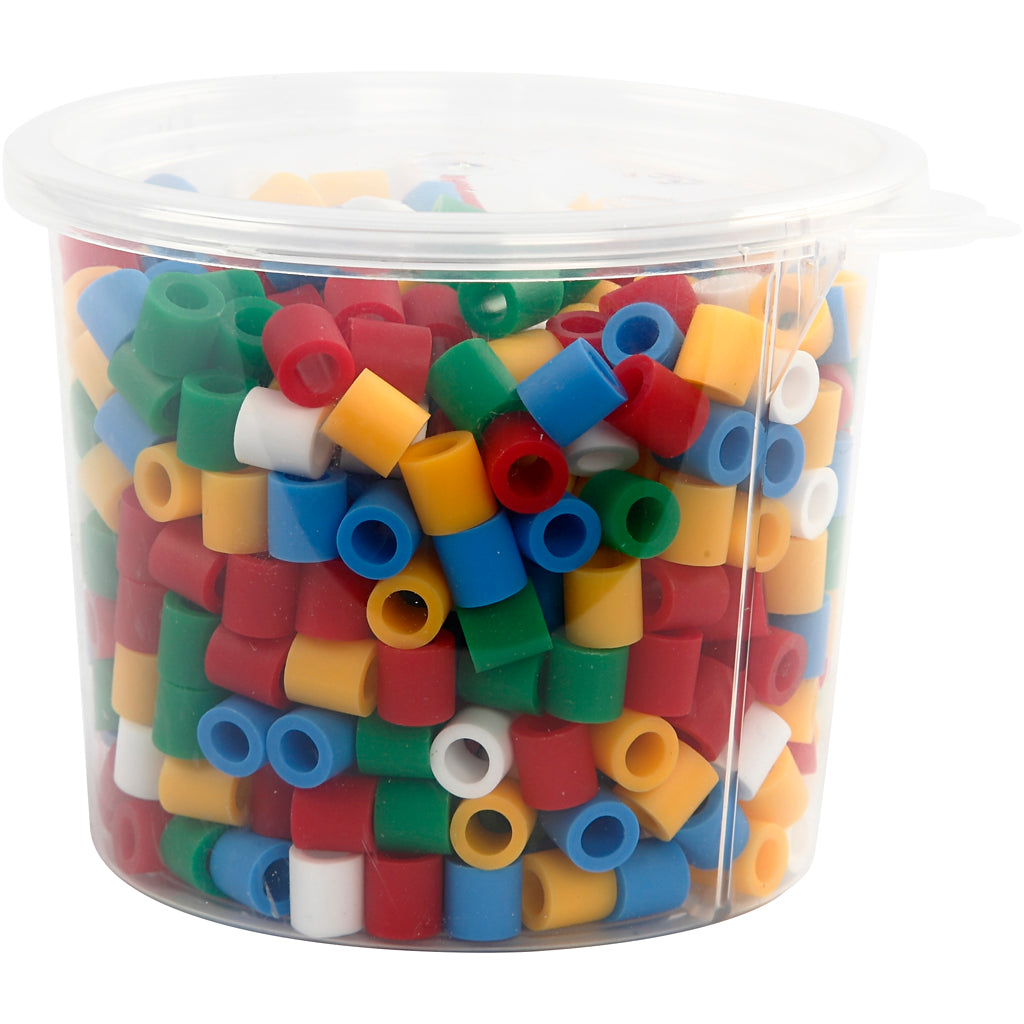 Perline termoadesive Nabbi, misura 10x10 mm, misura buco 5,5 mm, jumbo, colori standard, 550 div 1 scatola