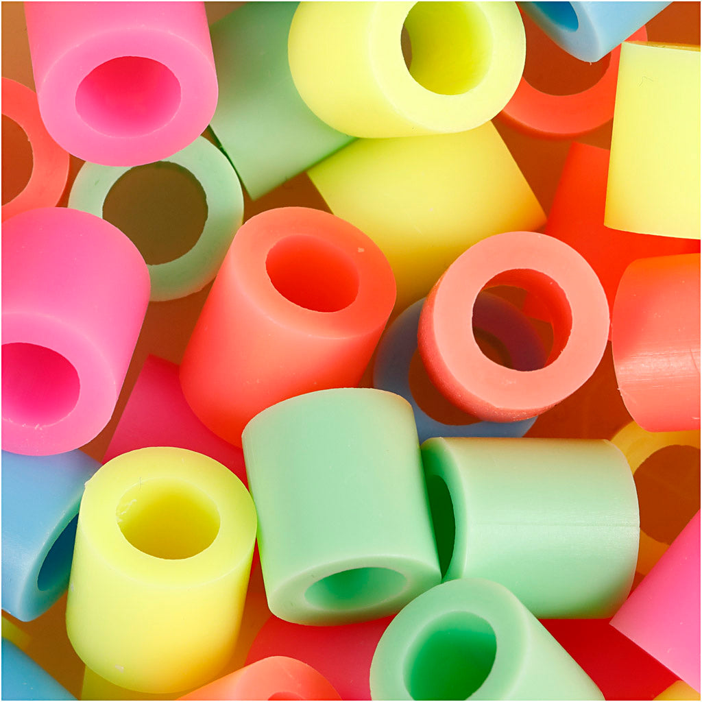Perline termoadesive Nabbi, misura 10x10 mm, misura buco 5,5 mm, jumbo, colori pastello, 550 div 1 scatola