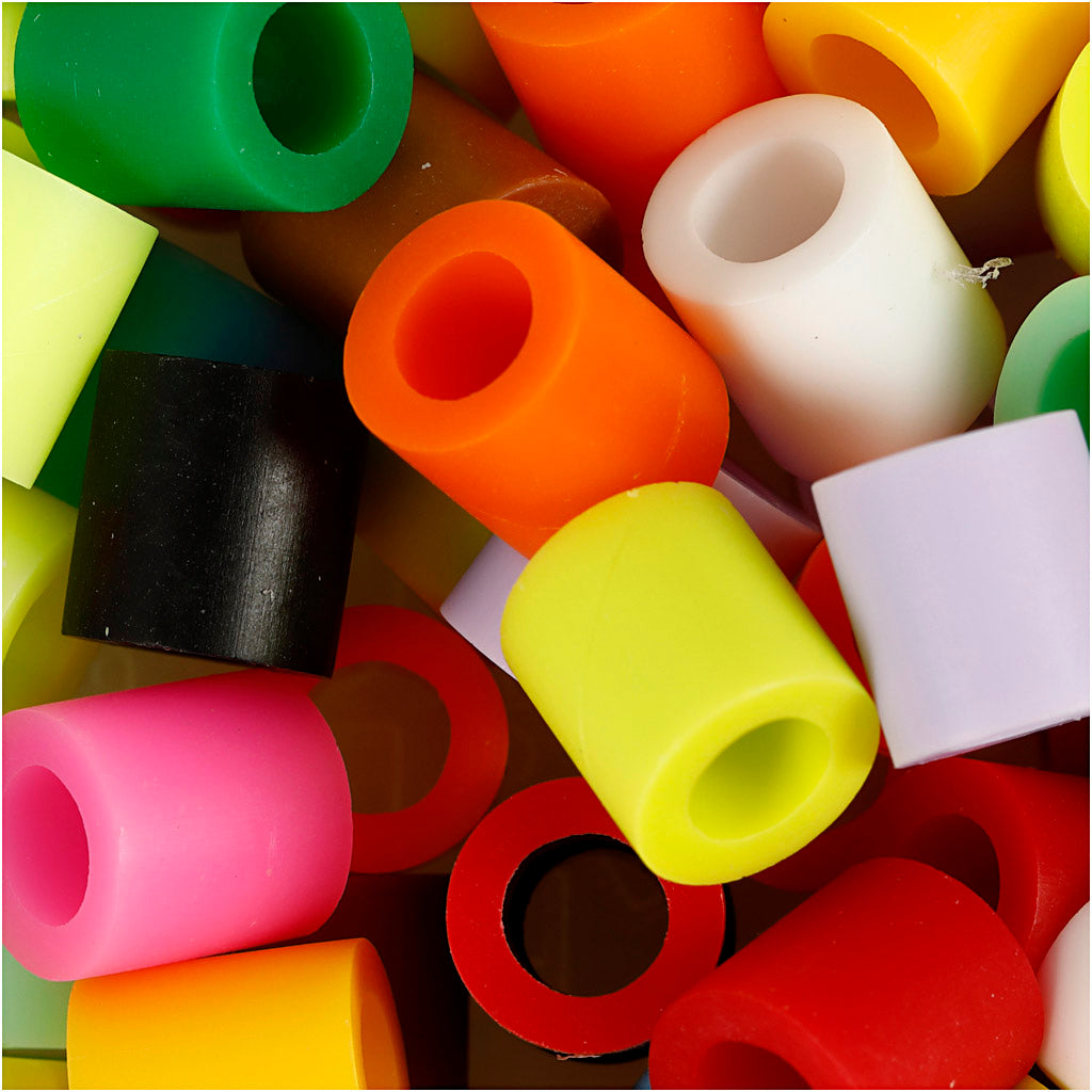 Perline termoadesive Nabbi, misura 10x10 mm, misura buco 5,5 mm, jumbo, colori extra, 1000 div 1 scatola