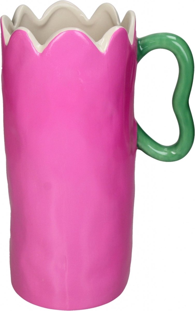 Jarrón colección HD loza rosa 16,6x11,5x25,4cm