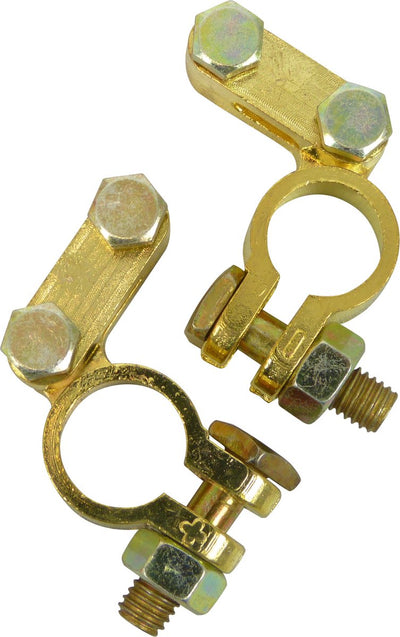 Carpoint battery pole clamp set - two clamps - DIN battery poles - positive pole clamp 18mm - negative pole clamp 16mm
