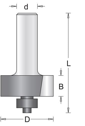 Fresa per battuta Hikoki gambo 31,7 mm=8 mm+cuscinetto