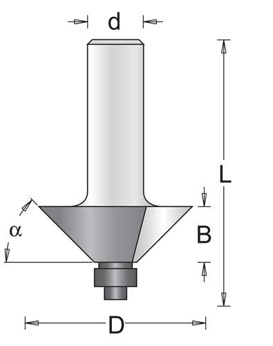 Fresa angolare Hikoki gambo 31,8 mm=8 mm+cuscinetto