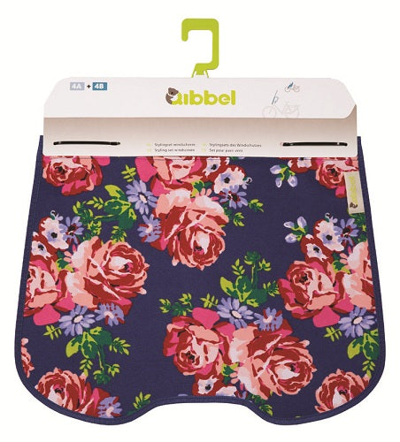 Qibbel stylingset windscherm roses blauw