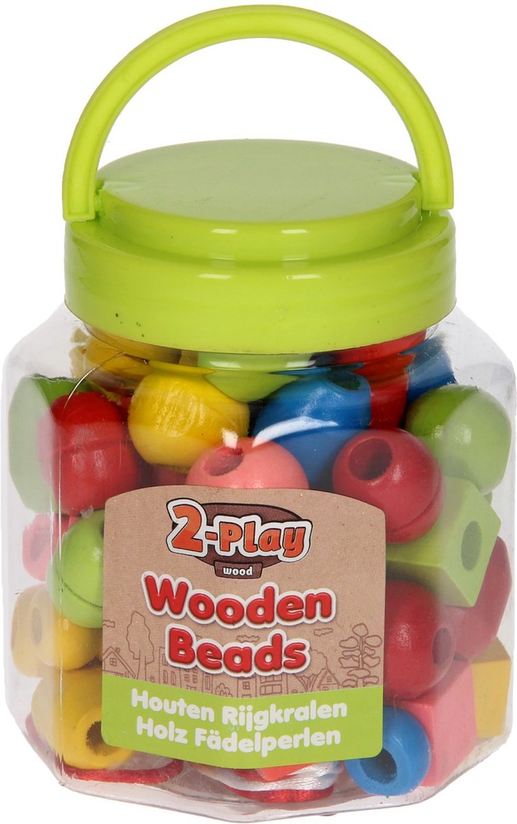 Wooden bead set, 72st.