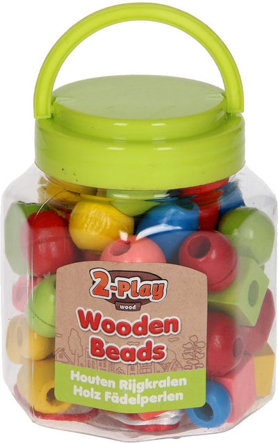 Wooden bead set, 72st.
