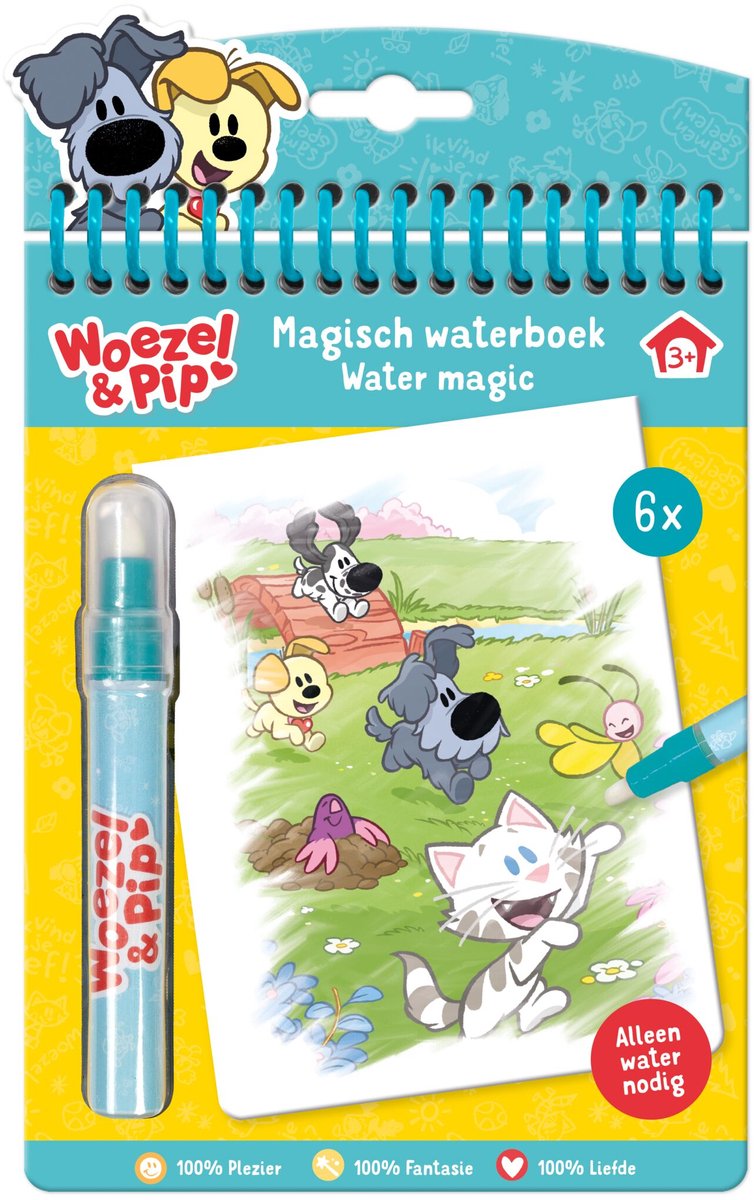 Bambolino woezel pip water libro da colorare - libro da colorare magico riutilizzabile - colorare giocattoli educativi per bambini - 2 anni e più