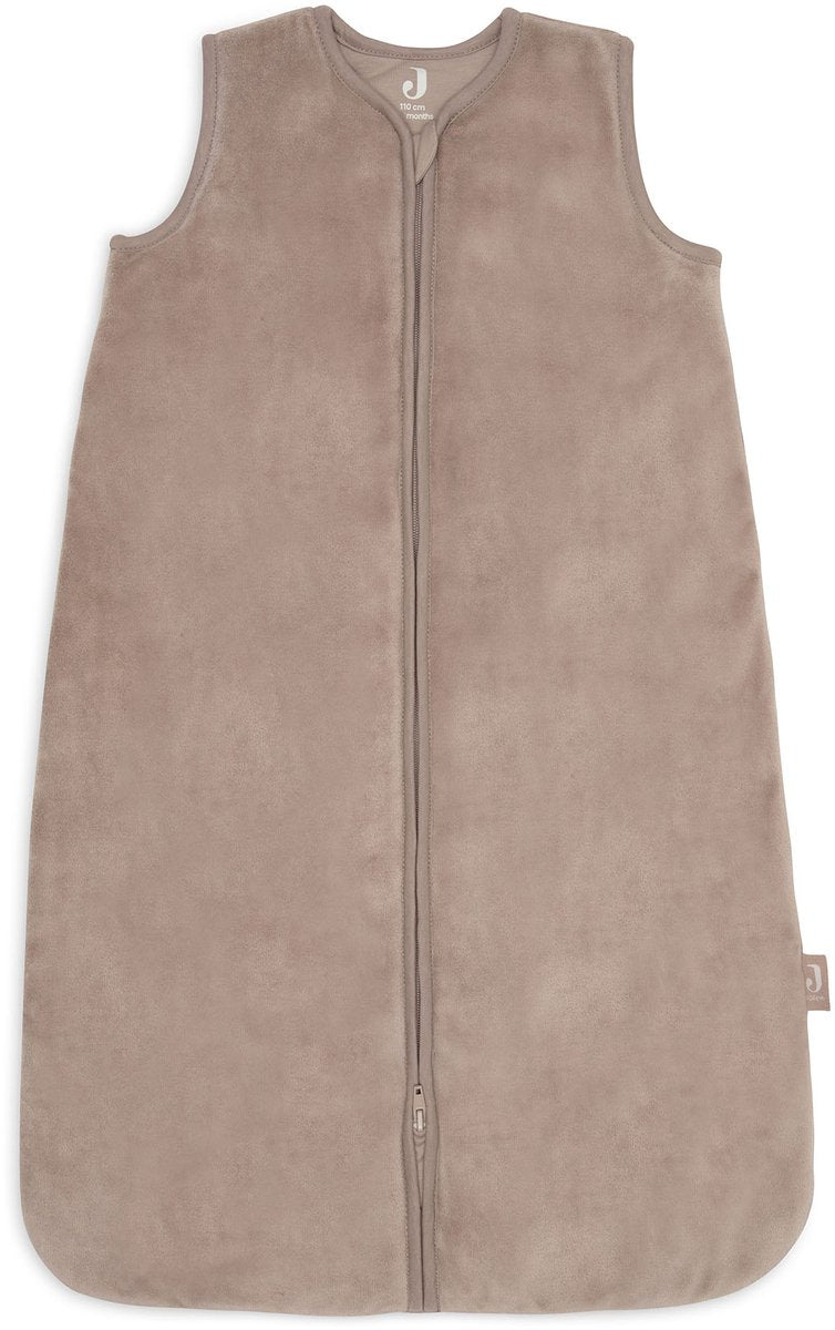 Jollein saco de dormir bebé sin mangas 110cm - terciopelo - café con leche