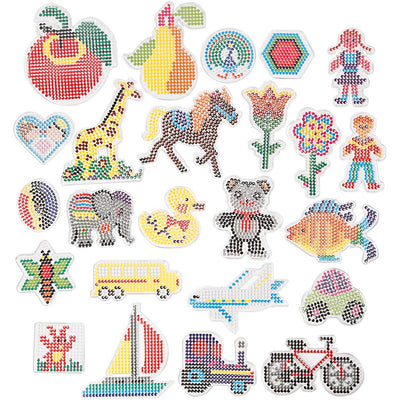 Piastra base Creative Company, geometrie, animali, fiori per bambini e trasporti, dimensioni 7x7,5-14x16 cm, media, trasparente, scatola 4x10 1 scatola