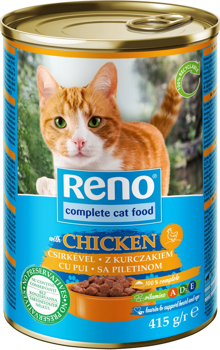 Reno comida para gatos comida húmeda pollo en salsa 24 x 415g