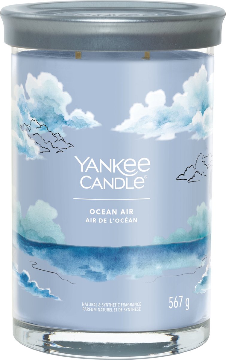 Yankee Candle - vela perfumada de vaso grande Ocean Air - 100 horas de combustión - dos mechas