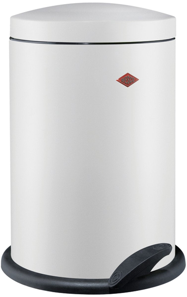 Wesco 116 (alpha) prullenbak | pedaalemmer | 13 liter | metaal - mat wit | vuilnisbak - made in germany