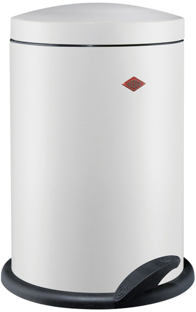 Wesco 116 (alpha) waste bin | pedal bin | 13 liters | metal - matt white | rubbish bin - made in germany