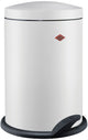 Wesco 116 (alpha) prullenbak | pedaalemmer | 13 liter | metaal - mat wit | vuilnisbak - made in germany