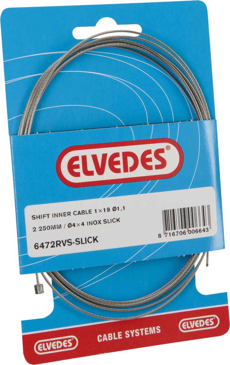 Switch inner cable Elvedes 2250mm stainless steel slick Ø1.1mm Shimano SRAM N-Nippel (on map)