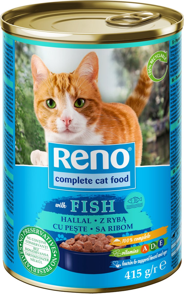 Reno comida para gatos comida húmeda pescado en salsa 24 x 415g