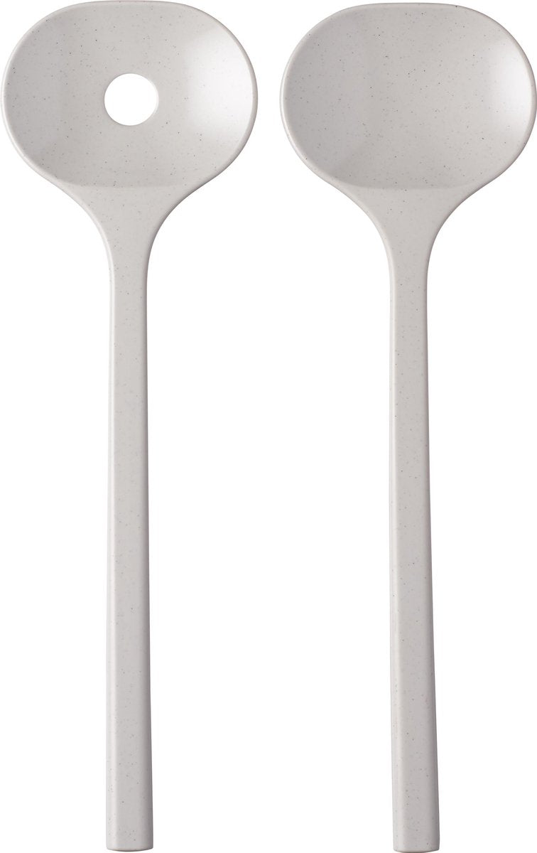Cubiertos para ensalada Mepal Bloom - 2 piezas - blanco guijarro - gris claro