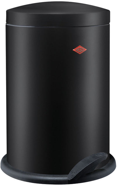 Wesco 116 (alpha) waste bin | pedal bin | 13 liters | metal - matte black | rubbish bin - made in germany