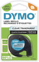 Dymo letratag etichette in plastica originali | stampa nera su etichette trasparenti | 12 mm x 4 m | etichette multifunzionali autoadesive per stampanti di etichette letratag | prodotto in Europa