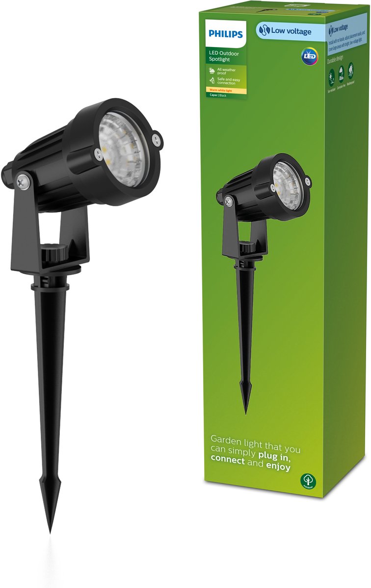 Philips Lámpara de pie LED Philips Gardenlink Caper 24V con pincho - negro - extensión